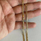 Solid 14k Diamond Cut Two Tone Gold Curb Cuban Link Chain 22" 4mm Necklace