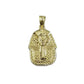 10k Egyptian King Yellow Gold Pharaoh Charm Mens Diamond Cut Design Pendant Real