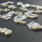 10k Yellow Gold Diamond Bubble Letter A-Z Initial Charm Pendent Real Diamond