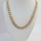 10k Gold Monaco Chain Necklace 7mm 22" Two-tone Diamond Cut REAL 10kt Gold SALE