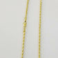 10K Solid Yellow Gold Rope Chain Diamond Cut 2mm 18 20 22 24 Inch