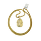 Real 10k Gold Franco Necklace Chain Pharaoh Head Charm 2.5mm 18"-26" Pendant SET
