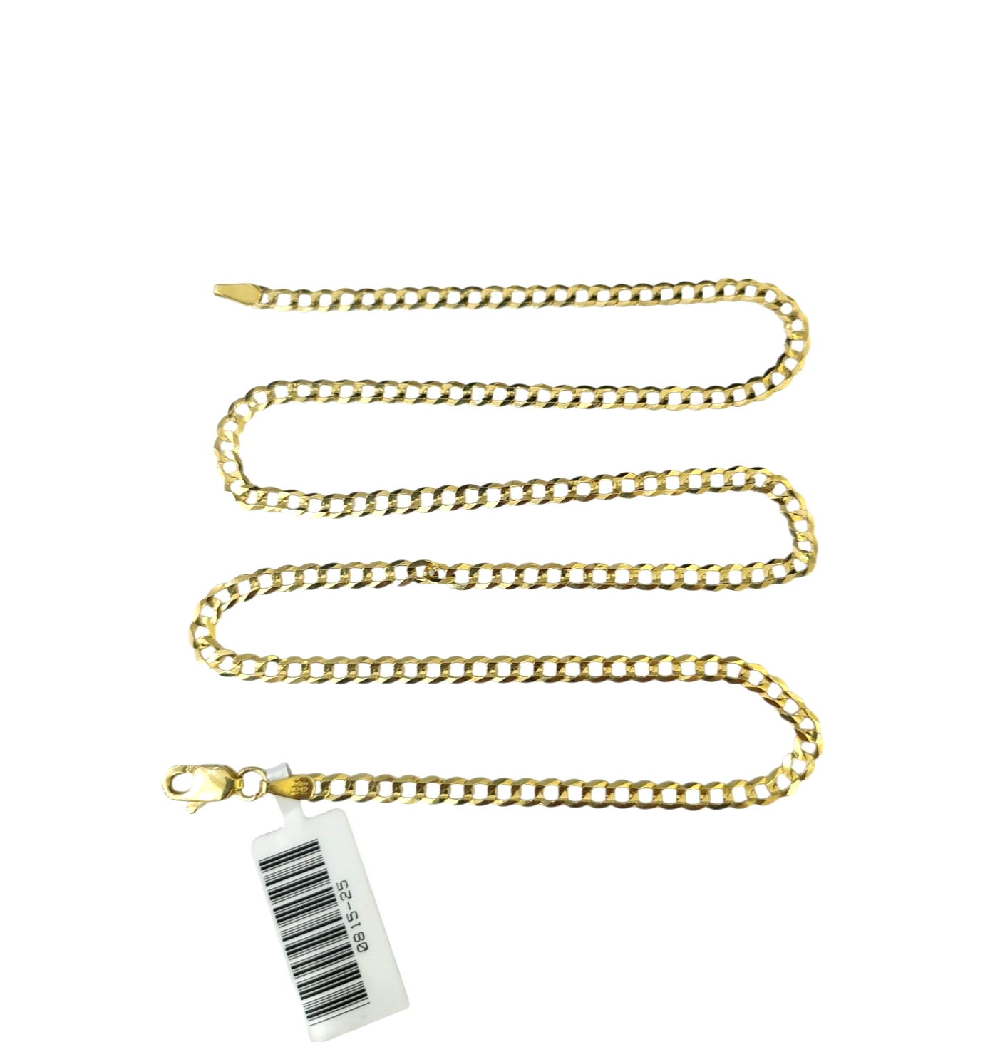 10k Yellow Gold Necklace Cuban Curb Chain 3mm 18"-28" inch 10kt