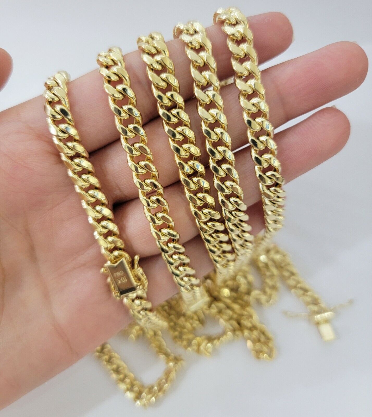 Real 10k Gold Chain Necklace Miami Cuban Link 18"-30" Inch 6mm 7mm 8mm 9mm 10mm