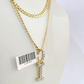 10k Gold Chain Necklace I Diamond Initial Pendant Set Cuban Curb 3mm 20"-30"