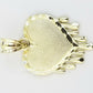 Real 10K Yellow Gold Love Dripping Heart Diamond Cut Men Women Charm Pendant