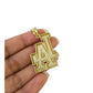 10K Yellow Gold LA Logo Pendant Charm Mens Los Angeles Diamond Cut Finish