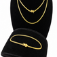 10k Solid Gold Miami Cuban Chain Bracelet Set 2mm Men Women Necklace