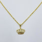 10K Yellow Gold King Crown Charm Pendant Rope Chain 18 20 22 24 26 Inch 3mm