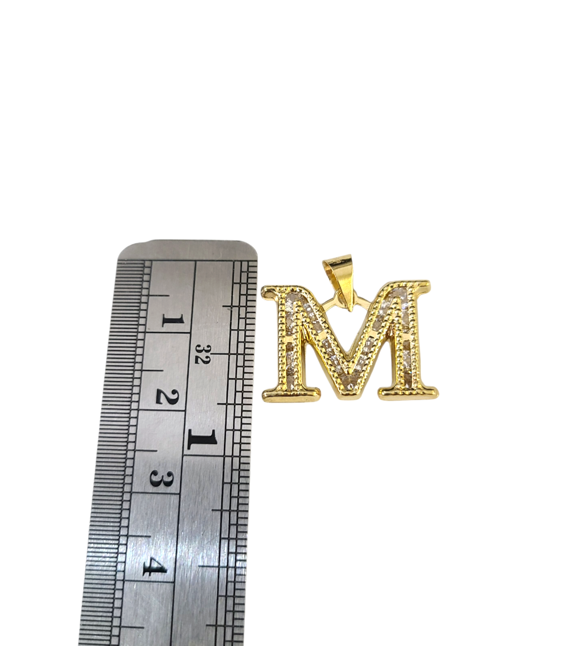 10k 2.5mm Rope Chain M Initial Alphabet Pendant 16"-28" Gold Set Charm Necklace