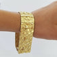 10K REAL Yellow Gold Nugget Bracelet 9"Inch 22mm ,Men's hand gold chain 10kt