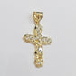 Real 10k Gold Cross Charm pendant Franco Chain Necklace 2.5mm 20 Inch Men Women