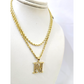10k 2.5mm Rope Chain N Initial Alphabet Pendant 16"-28" Gold Set Charm Necklace
