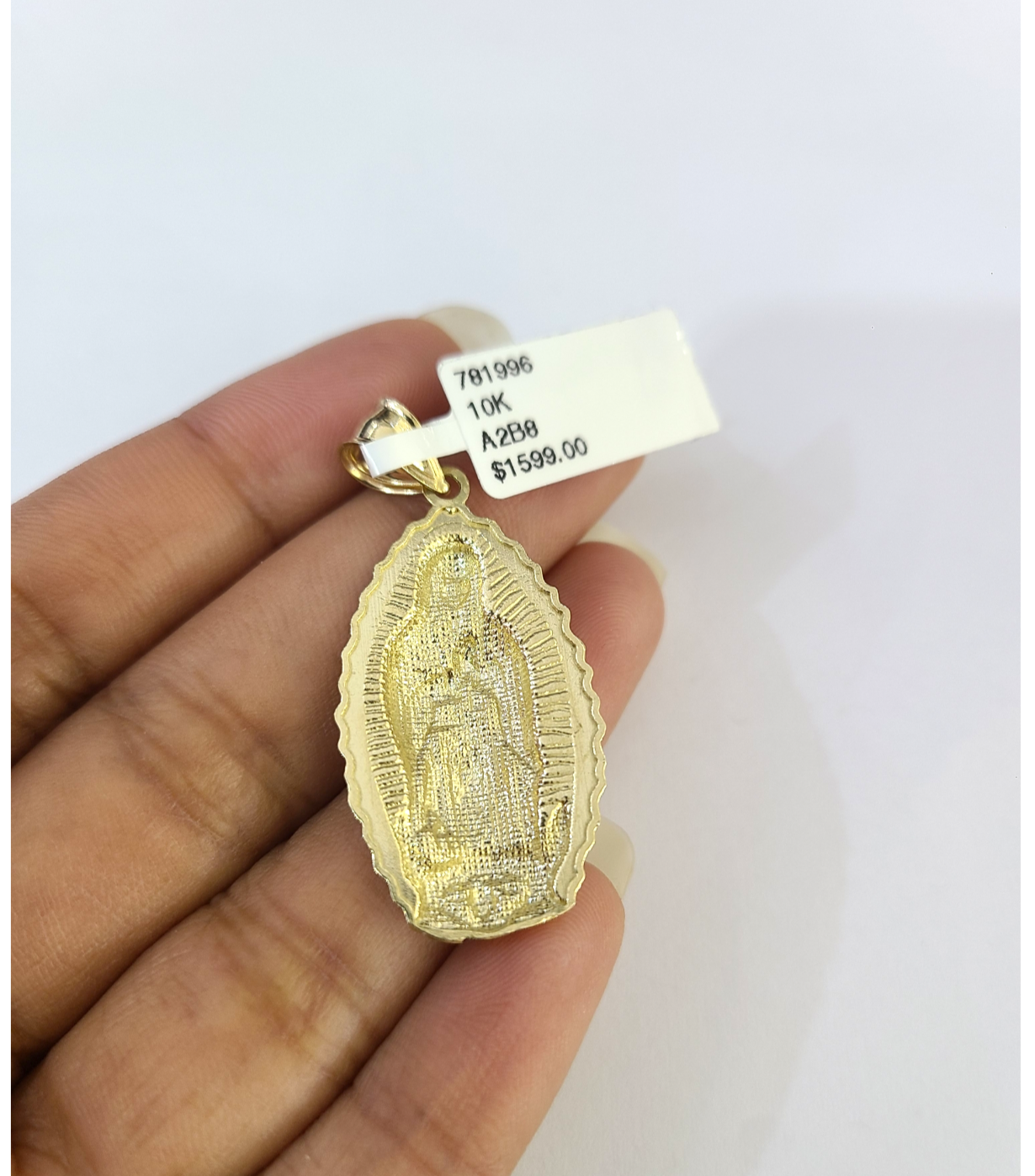 10k Gold Franco Necklace Chain Virgin Mary Charm 2.5mm 18"-26" Pendant SET