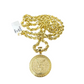 Real 10k Rope Chain Centenario 50 Pesos Charm Necklace SET 4mm 18"-24" Pendant