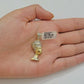 REAL 10k Gold Diamond Pendant Pharaoh Head Charm 1/4 Ct Natural Diamonds Mens
