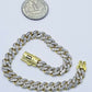 10K Yellow Gold Royal Monaco Cuban Bracelet 7.5mm Diamond Cut 8.5 " Long