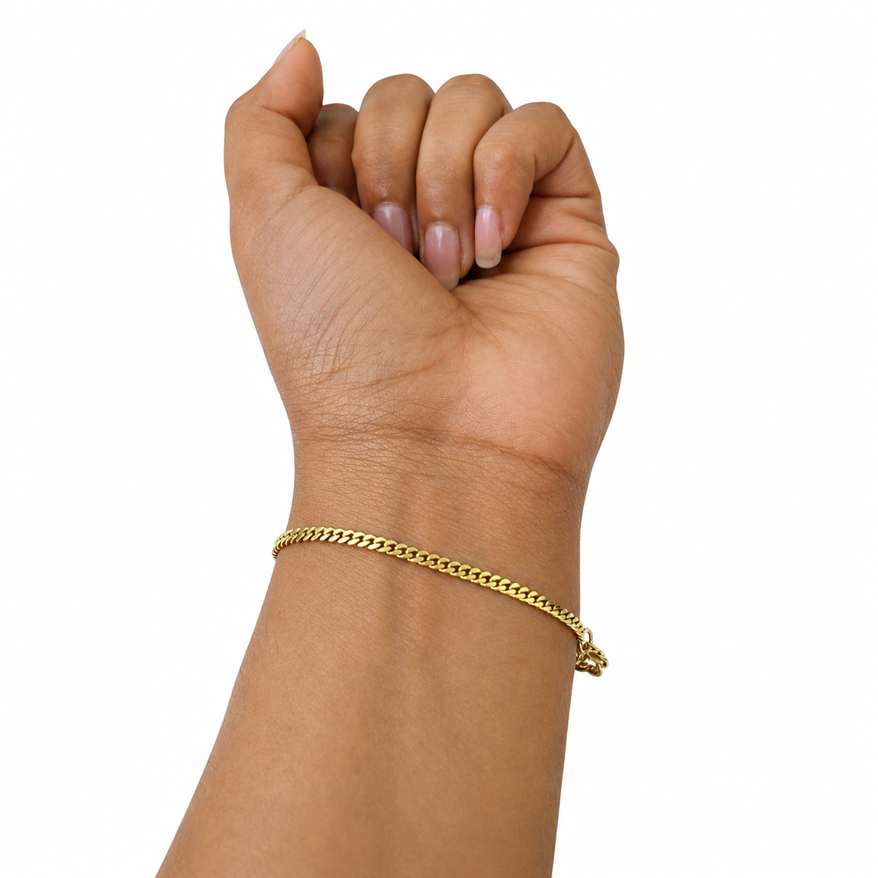10k Real Solid Gold Miami Cuban Bracelet 2mm Link 7" inch Women Ladies