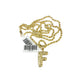Real 10k Rope Chain Necklace Nugget F Initial Charm Set 3mm 18"-28" Pendant Gold