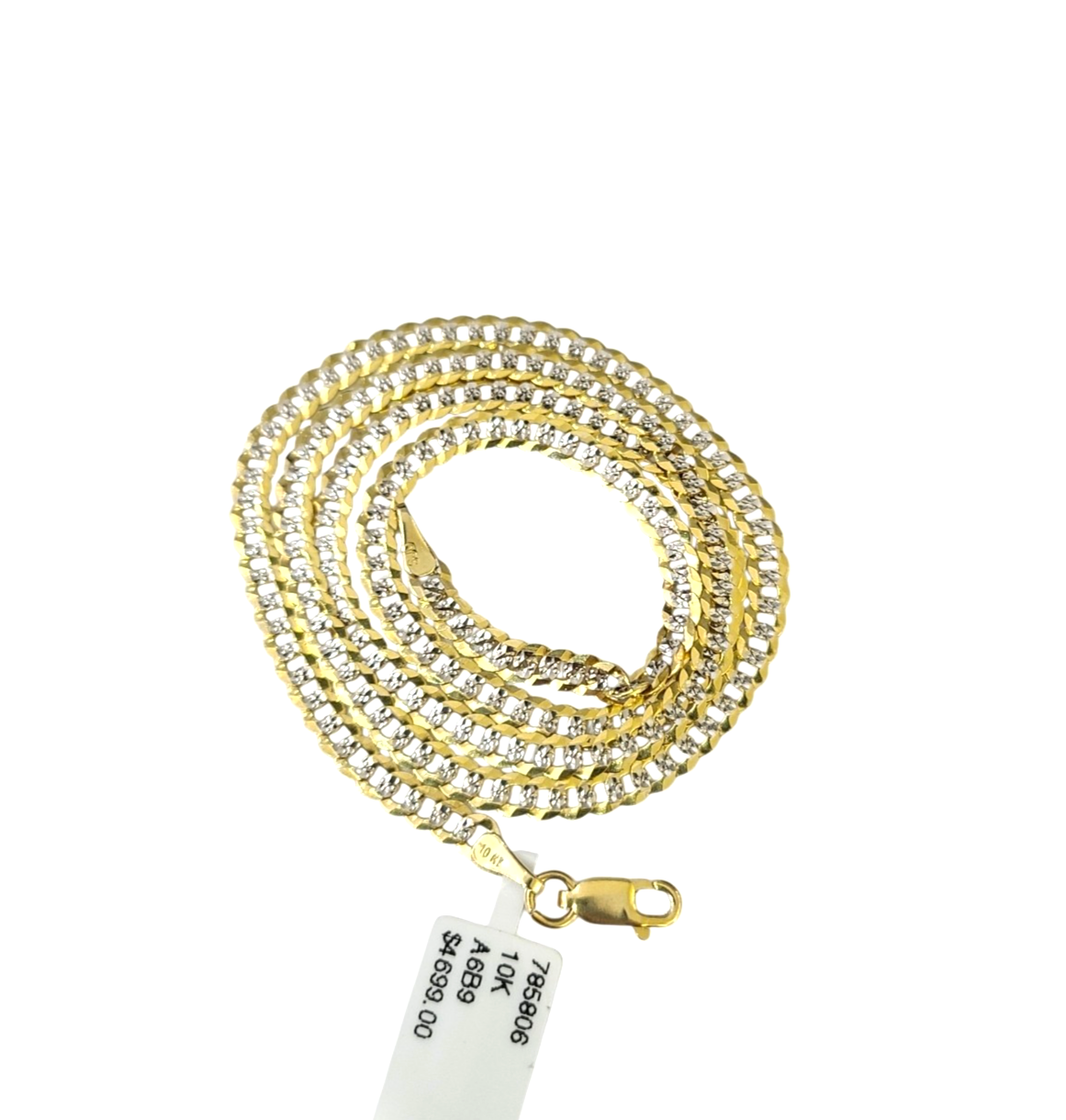 10k Yellow Gold Necklace Cuban Curb Chain 4mm 18"-28" inch Diamond Cuts 10kt