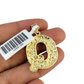 10k Gold Q Nugget Initial Charm Franco Chain 2.5mm 16"-26" Pendant Necklace SET
