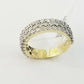 Mens Band 10k Yellow Gold Genuine Diamonds 0.75 CT Ring SIZE 10 Three Row D.REAL