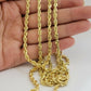 Solid 14k Gold Rope Chain Necklace 4mm 18"- 30" Inch REAL 14KT Yellow Gold
