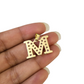 10k Gold Cuban Curb Chain Necklace M Initial Alphabet Pendant Charm 3mm Necklace