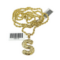 Real 10k Rope Chain S Initial Charm 3mm 18"-28" Necklace Nugget Set Pendant Gold