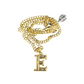 10k Gold Cuban Curb Chain Necklace E Initial Alphabet Pendant Charm 3mm Necklace