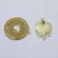 Real 10k Yellow Gold Charm Pendant Dripping heart with Franco Chain 22" 2mm