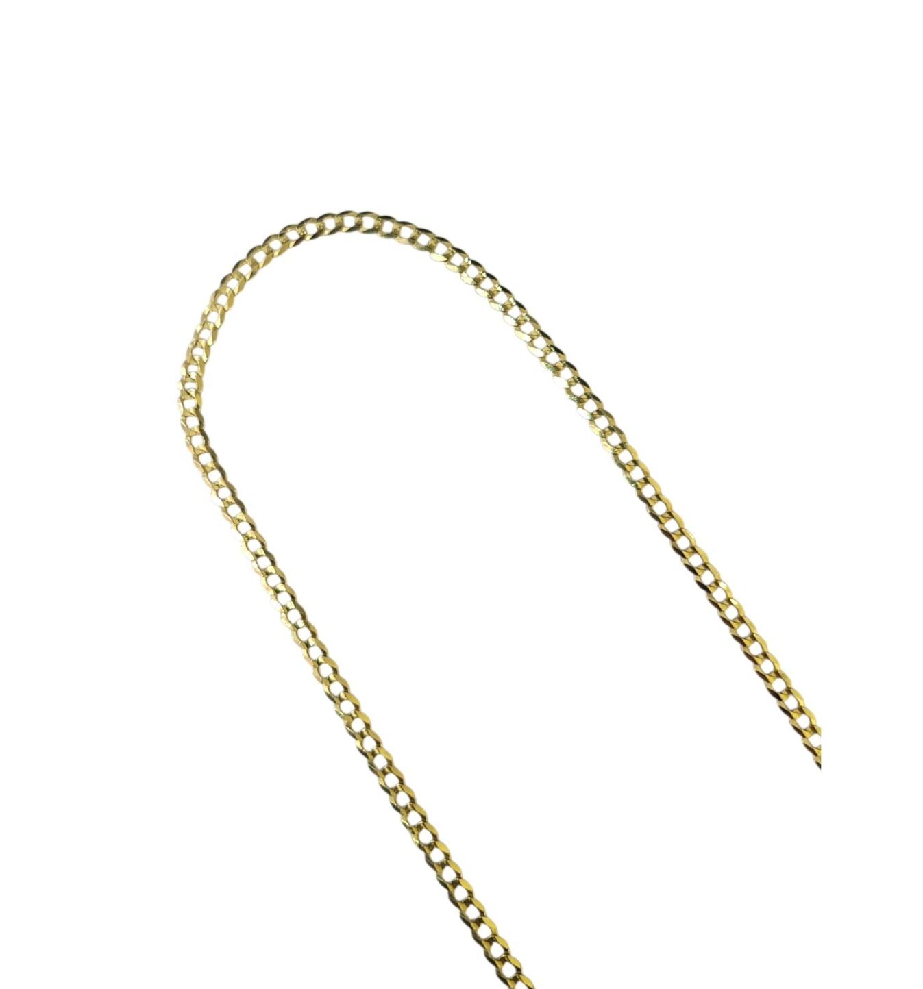 10K Yellow Gold Cuban Curb Chain Necklace 3mm 18 Inch REAL 10kt Womens