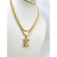 10k 2.5mm Rope Chain E Initial Alphabet Pendant 16"-28" Gold Set Charm Necklace