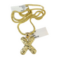 10k Gold Franco Chain 2.5mm 16"-26" X Nugget Initial Charm Pendant Necklace SET