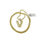 10k Gold Franco Chain 2.5mm 16"-26" V Nugget Initial Charm Pendant Necklace SET