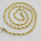 Real Solid 10k Rope Necklace 6mm Chain 18"-30" Inch 10kt Yellow Gold Diamond Cut