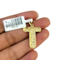 Real 10k Rope Chain Necklace T Nugget Initial Charm 3mm 18"-28" Set Pendant Gold
