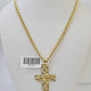 10k Nugget Cross Miami Cuban Chain 4mm 22 inch SET Necklace Pendant
