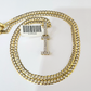 10k Gold Chain Necklace I Diamond Initial Pendant Set Cuban Curb 3mm 20"-30"