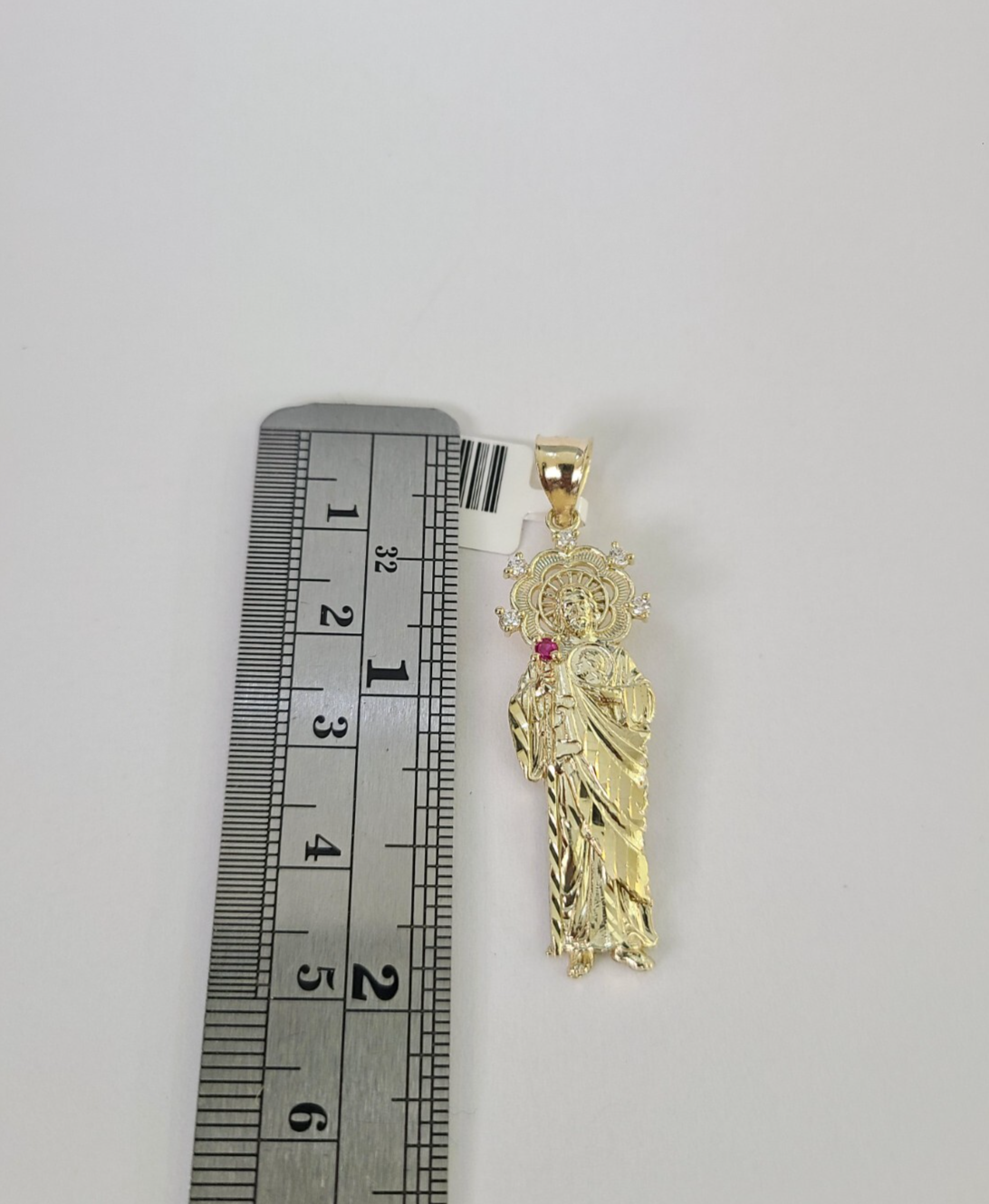 10k San Judas Charm Pendant Mens REAL 10Kt Saint Jude Yellow Gold