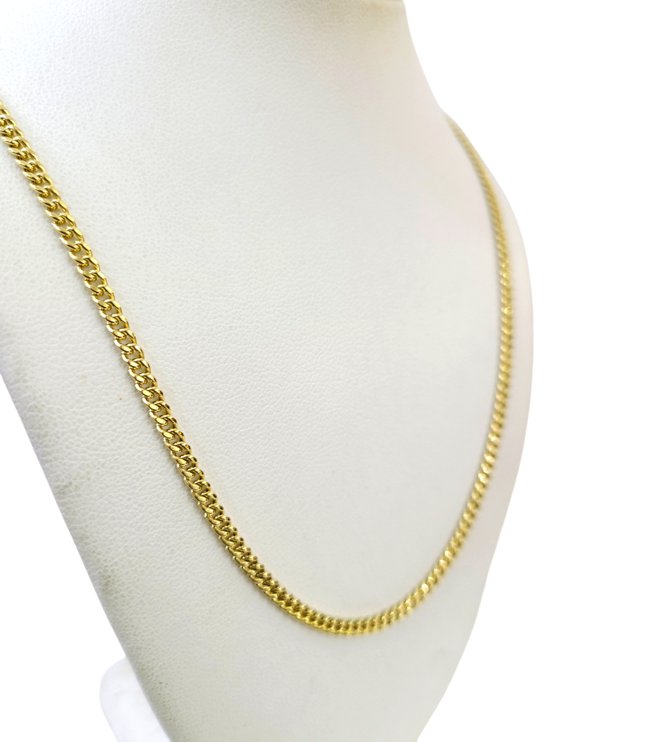 Real 10k Yellow Gold Necklace 3mm Miami Cuban Link Chain 22 Inch 10KT