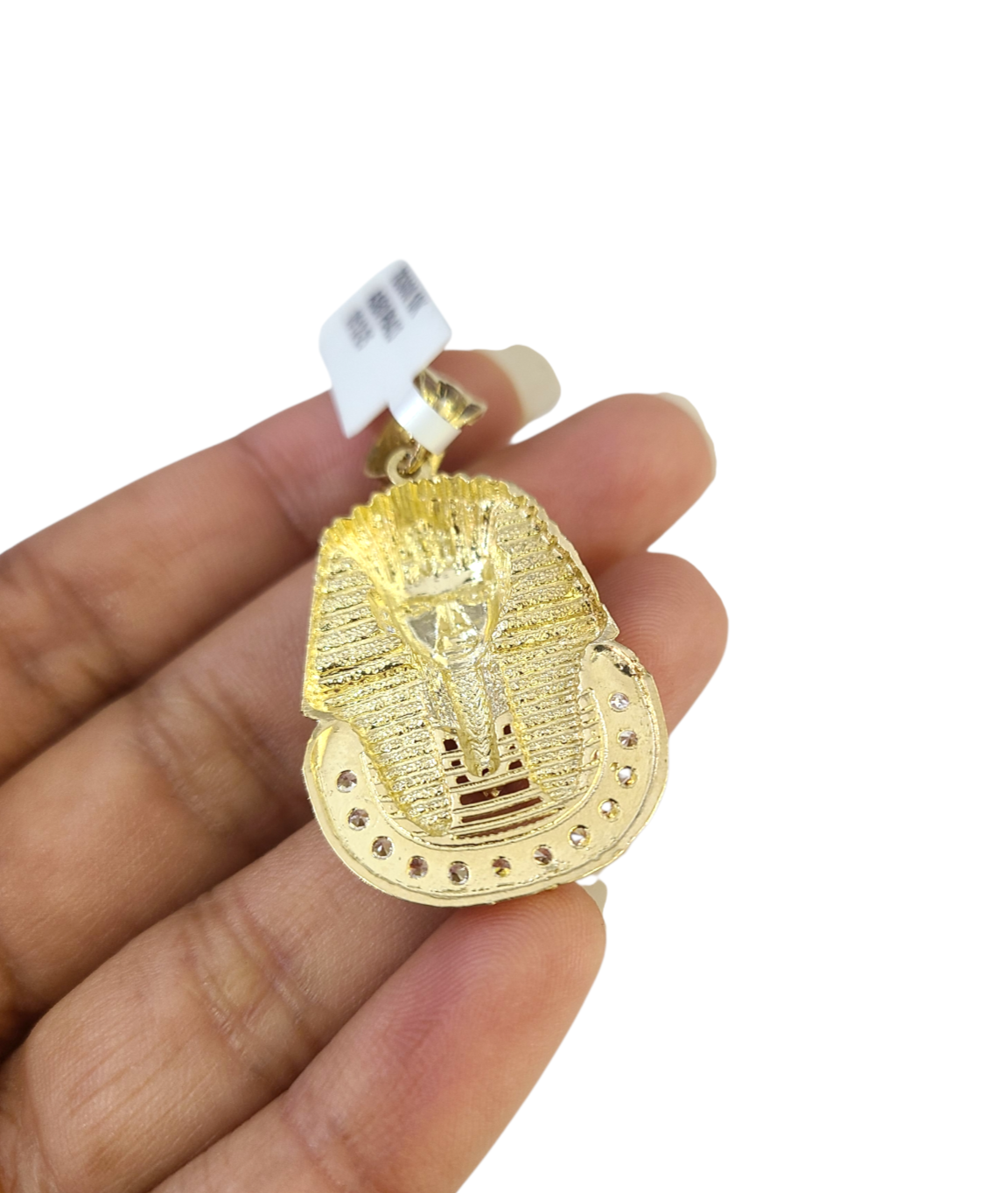 Real 10k Gold Franco Chain Pharaoh Head Charm 2.5mm 18"-26" Pendant Necklace SET