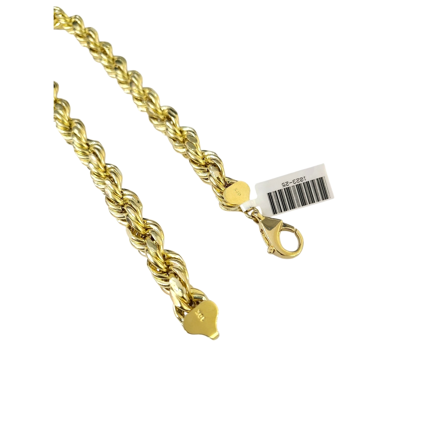 10k Yellow Gold Rope Chain Necklace 10mm 20-30 Inch Diamond Cuts Men's 10kt