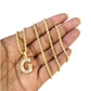 10k 2.5mm Rope Chain G Initial Alphabet Pendant 16"-28" Gold Set Charm Necklace