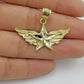 10k Gold Mens Starwings Charm Pendant 2.5mm Rope Chain in 18 20 22 24 26 28 Inch
