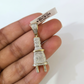 10k Solid Figaro Chain Plug Diamond Charm Necklace SET 4mm 22" Pendant