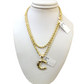 Real 10k Rope Chain Necklace Set 3mm 18"-28" Nugget C Initial Charm Pendant Gold