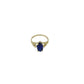 10k Gold Blue Marquise CZ Flower Ring Floral Design Ladies Statement Ring