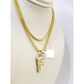 Real 10k Gold Franco Chain Pendant Necklace F Initial Charm SET 2.5mm 16"-26"
