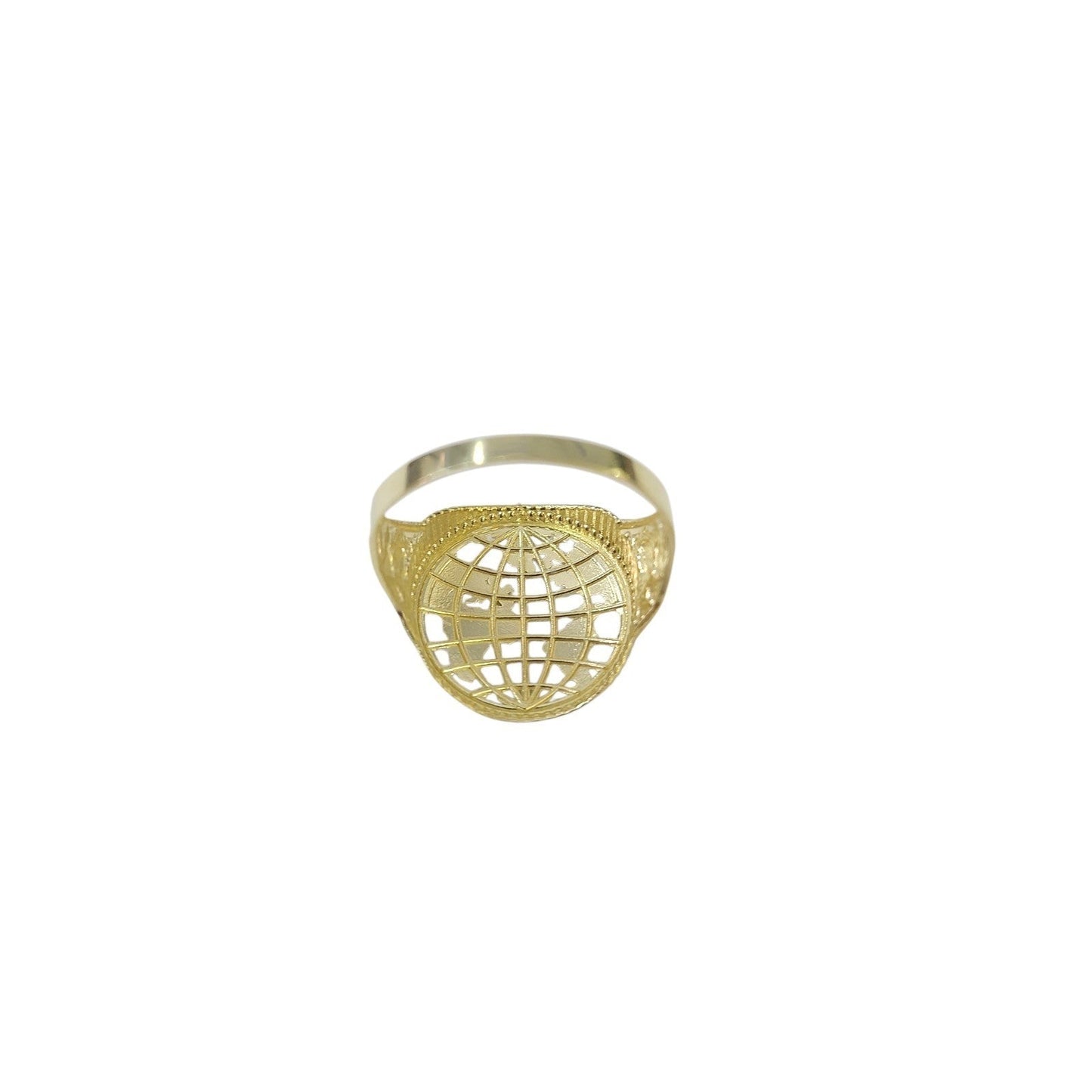 Real 10k Yellow Gold World Map Ring Globe Nugget Pinky Mens Size 8 9 10 11 12